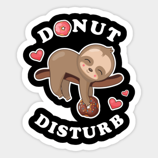 Donut Disturb Sloth Sticker